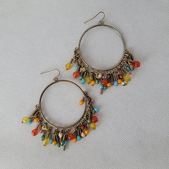 Boho Beaded Hoop Earrings - Picture 4 of 6